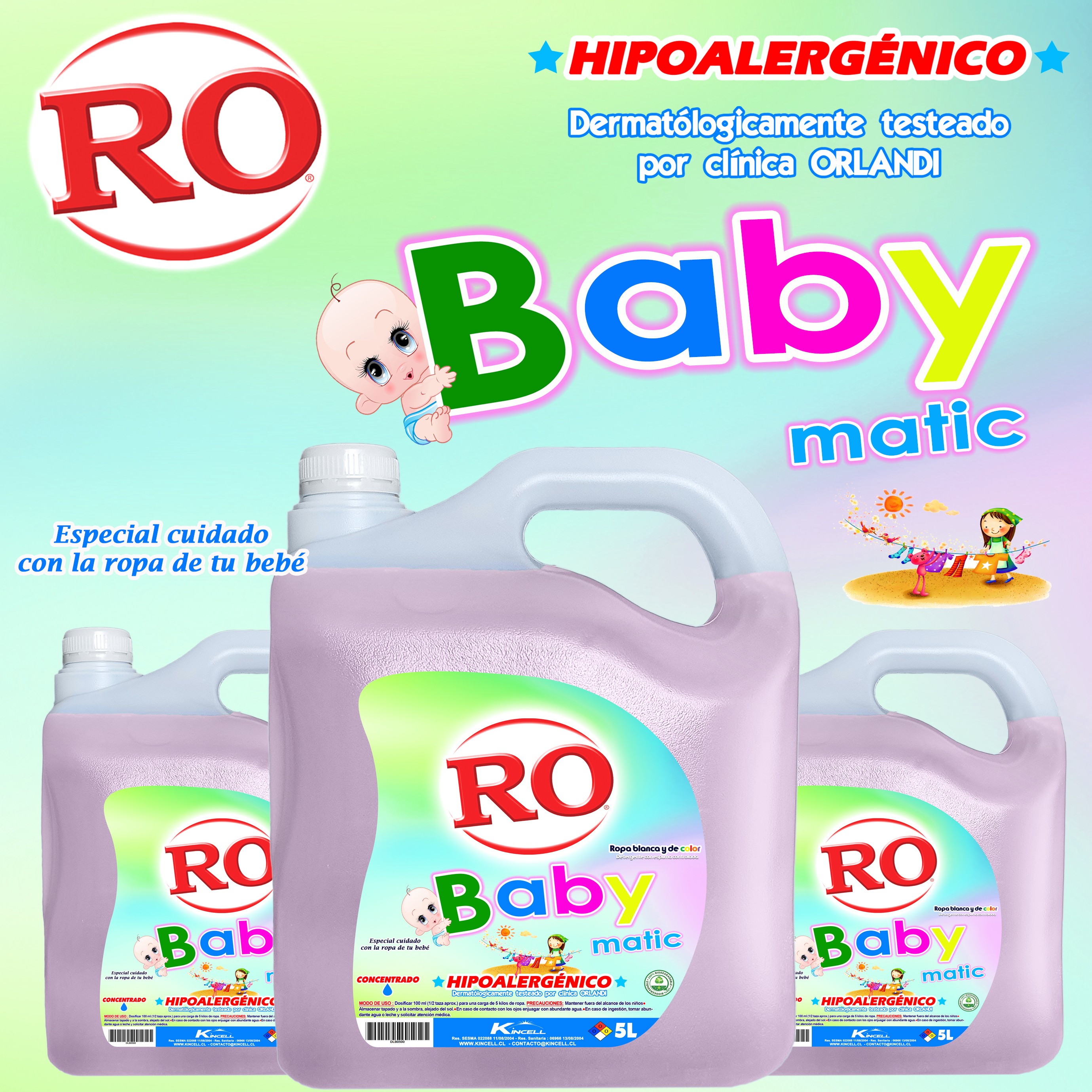 Detergente Líquido Baby Matic Hipoalergénico 5 Lt. - RO Online - Detergentes